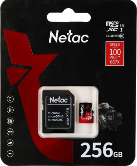 Флеш карта microSDXC 256GB Netac NT02P500PRO-256G-R P500 Extreme Pro + adapter - купить недорого с доставкой в интернет-магазине