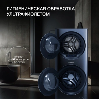 Стиральная машина Hyundai WMD9425 класс: A+++ загр.фронтальная макс.:15кг (с сушкой) темно-синий - купить недорого с доставкой в интернет-магазине