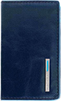 Чехол для визитных карт Piquadro Blue Square PP1263B2/BLU2 синий натур.кожа - купить недорого с доставкой в интернет-магазине