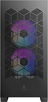 Корпус Azza AEROHEX-M черный без БП mATX 4x120mm 1xUSB2.0 2xUSB3.0 audio bott PSU - купить недорого с доставкой в интернет-магазине