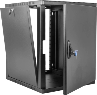 Шкаф коммутационный ЦМО (ШРН-12.500.1-9005) настенный 12U 600x529мм пер.дв.стал.лист 200кг черный 470мм 180град. - купить недорого с доставкой в интернет-магазине