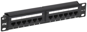 Патч-панель ITK PP12-1UC5EU-D05-10 10" 1U 12xRJ45 кат.5E UTP - купить недорого с доставкой в интернет-магазине
