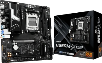 Материнская плата Asrock B850M-X R2.0 Socket AM5 AMD B850 2xDDR5 mATX AC`97 8ch(7.1) 2.5Gg RAID+HDMI+DP - купить недорого с доставкой в интернет-магазине