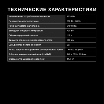 Микроволновая Печь Hyundai HYM-D3005 20л. 700Вт черный/стальной - купить недорого с доставкой в интернет-магазине
