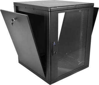 Шкаф коммутационный ЦМО (ШРН-М-12.650-9005) настенный 12U 600x650мм пер.дв.стекл 120кг черный 581мм 25.1кг 180град. 610мм - купить недорого с доставкой в интернет-магазине
