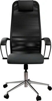 Кресло Метта SU-B-8 черный сиденье черный сетка/ткань с подголов. крестов. металл хром - купить недорого с доставкой в интернет-магазине