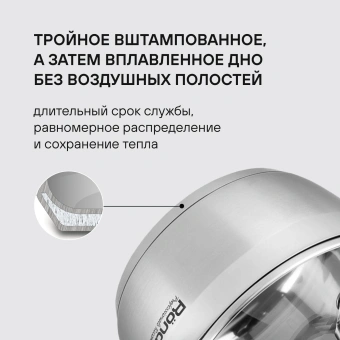 Ковш Rondell Flamme RDS-027 1л. d=14см (с крышкой) стальной - купить недорого с доставкой в интернет-магазине