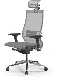 Кресло Метта Samurai S-3 белый сиденье белый сетка с подголов. крестов. металл хром - купить недорого с доставкой в интернет-магазине