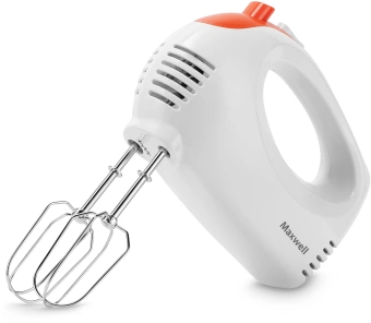 Миксер ручной Maxwell MW-1358 W 300Вт белый/оранжевый - цена, купить или заказать с доставкой в интернет-магазине Миксер ручной Maxwell MW-1358 W 300Вт белый/оранжевый - купить недорого с доставкой в интернет-магазине