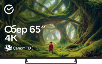 Телевизор LED Sber 65" SDX-65U5500MBB Салют ТВ Frameless черный 4K Ultra HD 60Hz DVB-T DVB-T2 DVB-C DVB-S DVB-S2 USB WiFi Smart TV (RUS) - купить недорого с доставкой в интернет-магазине