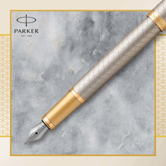 Ручка перьев. Parker IM Premium F323 (CW1931684) Grey GT F сталь нержавеющая подар.кор. - купить недорого с доставкой в интернет-магазине