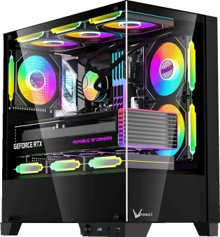 Корпус Formula Crystal Z1M Plus FR черный без БП mATX 5x120mm 2xUSB3.0 1xUSB3.1 audio bott PSU - купить недорого с доставкой в интернет-магазине