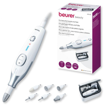Маникюрно-педикюрный набор Beurer MP42 насадок в компл.:7шт (подсветка) белый - купить недорого с доставкой в интернет-магазине