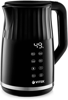 Чайник электрический Vitek Starlight VT-8829 1.7л. 2200Вт черный корпус: металл/пластик - купить недорого с доставкой в интернет-магазине