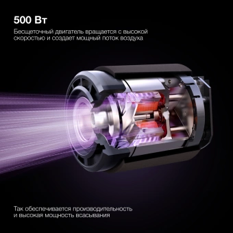 Пылесос ручной Hyundai HYV-S7970 500Вт серый/синий - купить недорого с доставкой в интернет-магазине