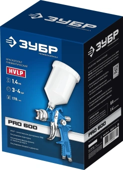 Краскораспылитель Зубр ПРО 600 310л/мин соп.:1.4мм бак:0.6л - купить недорого с доставкой в интернет-магазине