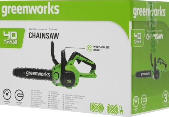 Цепная пила Greenworks G40CS30K2 аккум. дл.шины:12" (30cm) 1аккум. 4Ач ЗУ (2007807UB) - купить недорого с доставкой в интернет-магазине