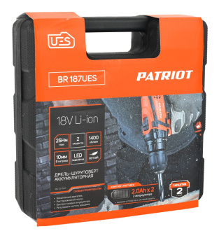 Дрель-шуруповерт Patriot BR 187UES аккум. патрон:быстрозажимной (кейс в комплекте) (180301547) - купить недорого с доставкой в интернет-магазине