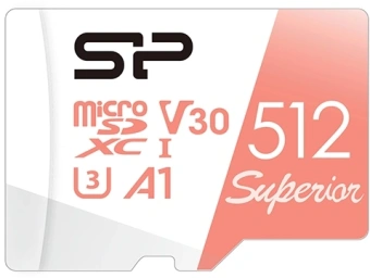 Флеш карта microSDXC 512GB Silicon Power SP512GBSTXDV3V20SP Superior + adapter - купить недорого с доставкой в интернет-магазине