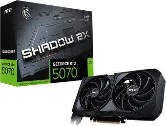 Видеокарта MSI PCI-E RTX 5070 12G SHADOW 2X OC NVIDIA GeForce RTX 5070 12Gb 192bit GDDR7 2542/28000 HDMIx1 DPx3 HDCP Ret - купить недорого с доставкой в интернет-магазине