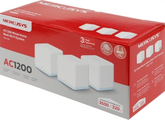 Бесшовный Mesh роутер Mercusys Halo H30(3-pack) AC1200 10/100BASE-TX компл.:устройство/крепления/адаптер белый (упак.:3шт) - купить недорого с доставкой в интернет-магазине