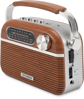 Радиоприемник портативный Hyundai H-PSR200 дерево коричневое/серебристый USB microSD - купить недорого с доставкой в интернет-магазине