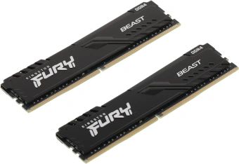 Память DDR4 2x16GB 3600MHz Kingston KF436C18BBK2/32 Fury Beast Black RTL Gaming PC4-28800 CL18 DIMM 288-pin 1.35В single rank с радиатором Ret - купить недорого с доставкой в интернет-магазине