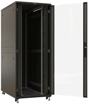 Шкаф коммутационный Hyperline (TTBR-4288-AS-RAL9004) напольный 42U 800x800мм пер.дв.стекл задн.дв.спл.стал.лист 2 бок.пан. 1000кг черный 710мм 2055мм IP20 сталь - купить недорого с доставкой в интернет-магазине