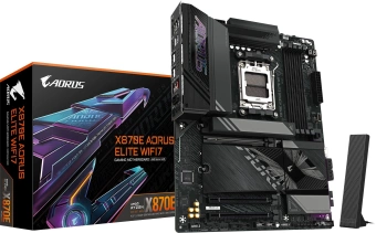 Материнская плата Gigabyte X870E A ELITE WIFI7 SocketAM5 AMD X870 4xDDR5 ATX AC`97 8ch(7.1) 2.5Gg RAID+HDMI - купить недорого с доставкой в интернет-магазине