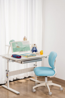 Кресло детское Cactus CS-CHR-3594BL голубой крестов. пластик белый - купить недорого с доставкой в интернет-магазине