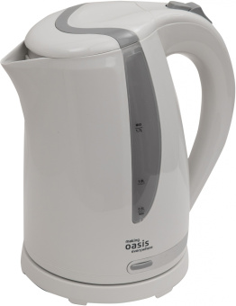 Чайник электрический Oasis K-2PW 1.7л. 2200Вт белый корпус: пластик - купить недорого с доставкой в интернет-магазине