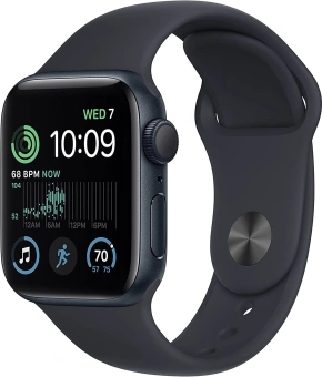 Смарт-часы Apple Watch SE 2024 A2722 40мм OLED корп.темная ночь Sport Band рем.темная ночь разм.брасл.:140-190мм (MXE73LL/A) - купить недорого с доставкой в интернет-магазине