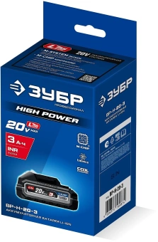 Батарея аккумуляторная Зубр BP-H-20-3 20В 3Ач Li-Ion - купить недорого с доставкой в интернет-магазине