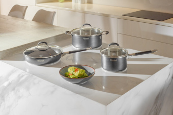 Ковш Rondell Stern RDS-008 1.9л. d=16см (с крышкой) темно-серый - купить недорого с доставкой в интернет-магазине