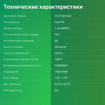 Монитор Digma 23.8" Overdrive 24P410F белый IPS LED 1ms 16:9 HDMI матовая 300cd 178гр/178гр 1920x1080 200Hz G-Sync FreeSync DP FHD USB 3.7кг - купить недорого с доставкой в интернет-магазине