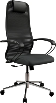 Кресло Метта SU-B-8 черный сиденье черный сетка/ткань с подголов. крестов. металл хром - купить недорого с доставкой в интернет-магазине