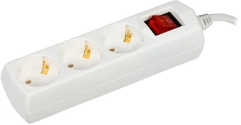 Сетевой удлинитель IEK У03В 1.5м (3 розетки) белый (пакет ПЭ) - купить недорого с доставкой в интернет-магазине