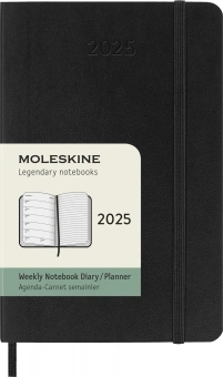 Еженедельник Moleskine CLASSIC SOFT WKNT Pocket 90x140мм 144стр. мягкая обложка черный - купить недорого с доставкой в интернет-магазине