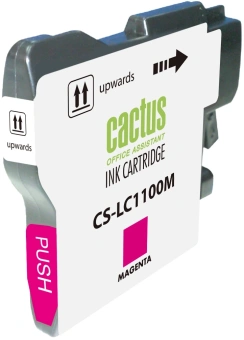 Картридж струйный Cactus CS-LC1100M пурпурный (16мл) для Brother DCP-385c/6690cw/MFC-990/5890/5895/6490 с чипом - купить недорого с доставкой в интернет-магазине
