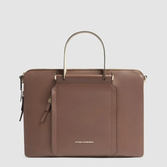 Сумка женская Piquadro Circle CA4021W92/MBE с отделением для ноутбука 15.6" коричневая/бежевая натур.кожа - купить недорого с доставкой в интернет-магазине
