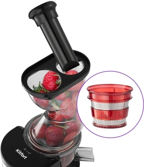 Соковыжималка шнековая Kitfort КТ-1162 150Вт рез.сок.:1000мл. черный - купить недорого с доставкой в интернет-магазине