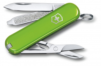 Нож перочинный Victorinox Classic Smashed Avocado (0.6223.43G) 58мм 7функц. карт.коробка - купить недорого с доставкой в интернет-магазине