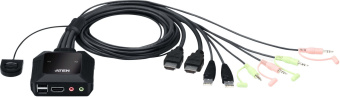 Переключатель KVM Aten CS22H 2xPC port - купить недорого с доставкой в интернет-магазине