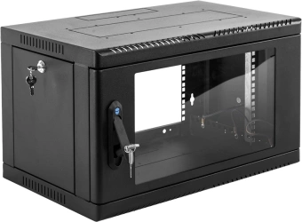 Шкаф коммутационный ЦМО (ШРН-6.350-9005) настенный 6U 600x350мм пер.дв.стекл 200кг черный 300мм 180град. - купить недорого с доставкой в интернет-магазине