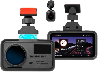 Видеорегистратор TrendVision TDR-725 Real 4K 2CH черный 8Mpix 2160x3840 2160p 170гр. GPS NT96670 - купить недорого с доставкой в интернет-магазине