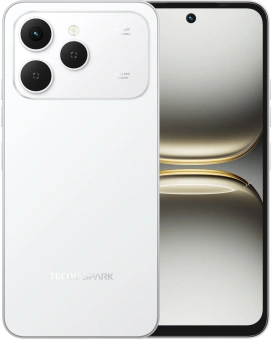 Смартфон Tecno Spark 40 256Gb 8Gb белый моноблок 3G 4G 2Sim 6.67" 720x1600 Android 15 50Mpix 802.11 a/b/g/n/ac/ax NFC GPS GSM900/1800 GSM1900 Protect FM microSD max1024Gb - купить недорого с доставкой в интернет-магазине