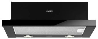 Вытяжка встраиваемая Hyundai HBH 6236 BG черный управление: кулисные переключатели (1 мотор) - купить недорого с доставкой в интернет-магазине