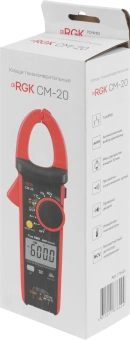 Клещи токоизмерительные RGK CM-20 цифр. измер.ток:переменный/постоянный красный/черный (776424) - купить недорого с доставкой в интернет-магазине
