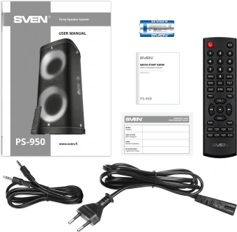 Колонка порт. Sven АС PS-950 черный 160W Mono BT/3.5Jack 8800mAh (SV-022396) - купить недорого с доставкой в интернет-магазине
