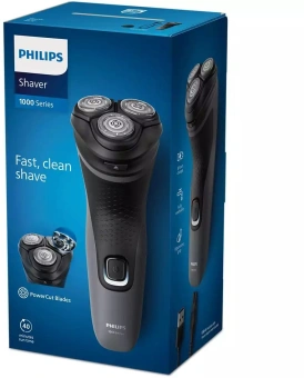 Бритва роторная Philips S1142/00 реж.эл.:3 питан.:элек.сеть/аккум. темно-серый/черный - купить недорого с доставкой в интернет-магазине